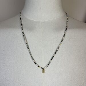 Madewell Seed Bead Necklace Rectangle Pendant Adjustable  Women Gift
